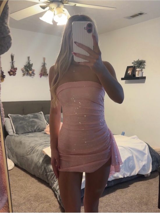 Lucy in the Sky Dresses & Skirts - Lucy in the Sky Strapless Pink Sequin Mini Dress
